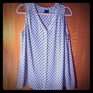 Worthington Button Down Sleeveless Chiffon Blouse